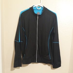 Bolle Golf Full Zip Black Turquoise Polyester Lightweight Jacket Pockets XL